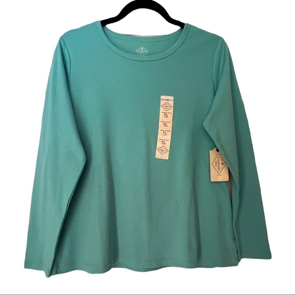 St. John’s Bay Nile Blue (Turquoise) Long Sleeve Crew Neck Shirt‌‌‌‌‌‌‌‌‌‌‌